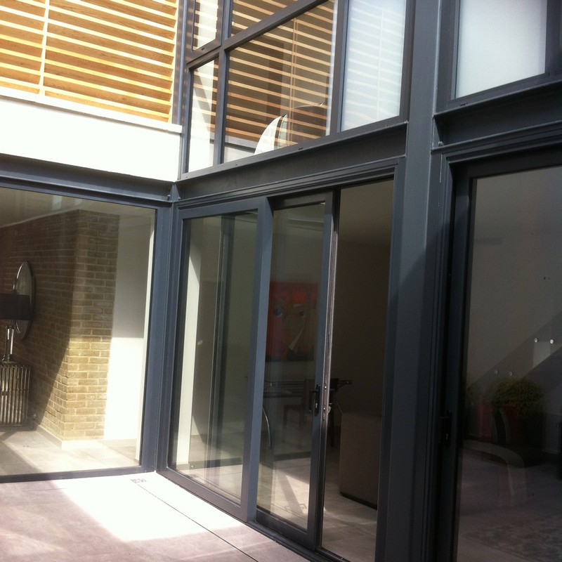Anthracite aluminium sliding patio doors fitted in South Norwood